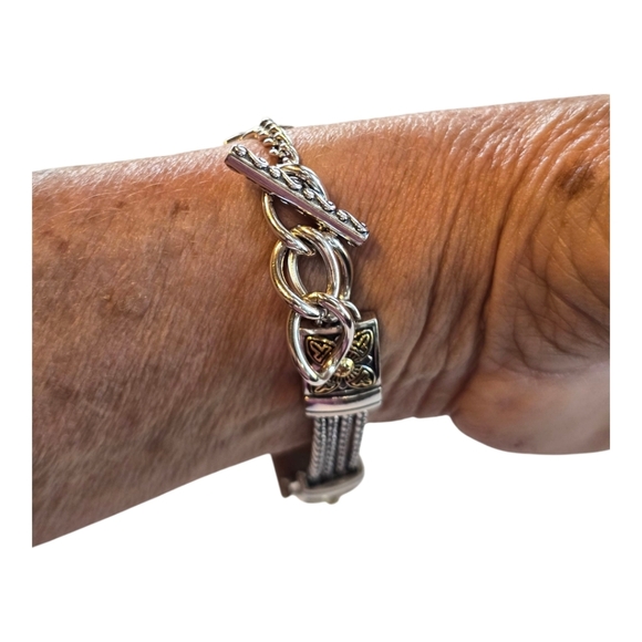 Brighton Monroe Silvertone Goldtone Quartz Analog Bracelet Watch - Picture 8 of 9